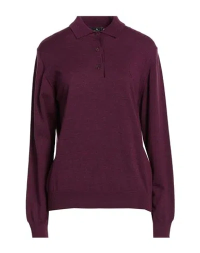 Etro Woman Sweater Burgundy Size 8 Wool In Purple