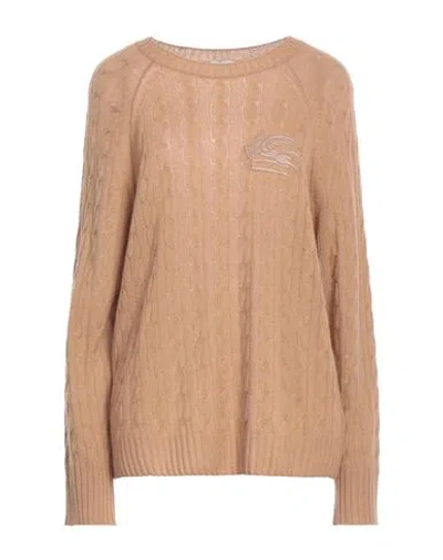 Etro Woman Sweater Camel Size 10 Cashmere In Beige