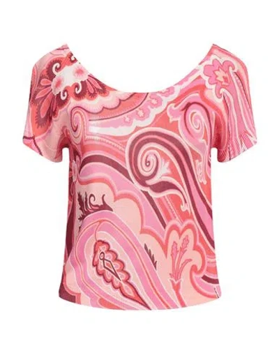 Etro Woman Sweater Coral Size 8 Viscose In Red
