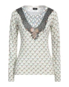Etro Cashmere-blend Patterned Crewneck Top In White
