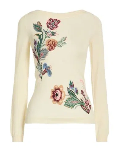 Etro Woman Sweater Cream Size 6 Wool, Polyamide, Viscose, Polyester, Cotton In White
