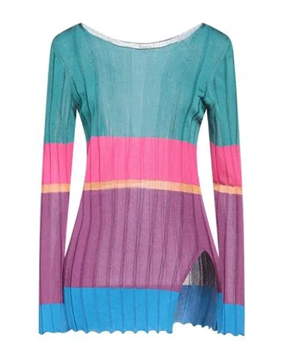 Etro Woman Sweater Deep Teal Size 10 Viscose, Cotton, Polyamide In Green