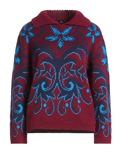 Etro Woman Sweater Garnet Size 4 Wool In Red