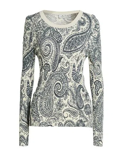 Etro Woman Sweater Ivory Size 6 Silk, Viscose, Cotton In Multi