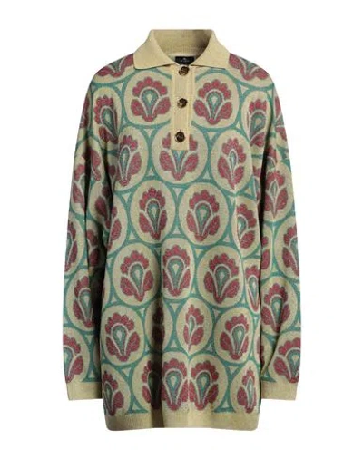 Etro Woman Sweater Khaki Size 4 Viscose, Metallic Fiber, Polyester, Polyamide In Beige