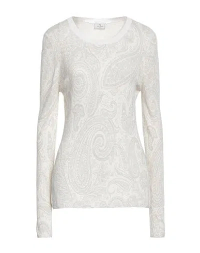 Etro Woman Sweater Light Grey Size 8 Silk, Viscose, Cotton In White