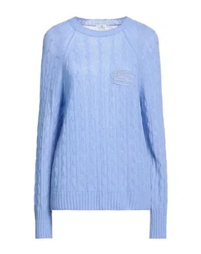 Etro Woman Sweater Lilac Size 6 Cashmere In Blue