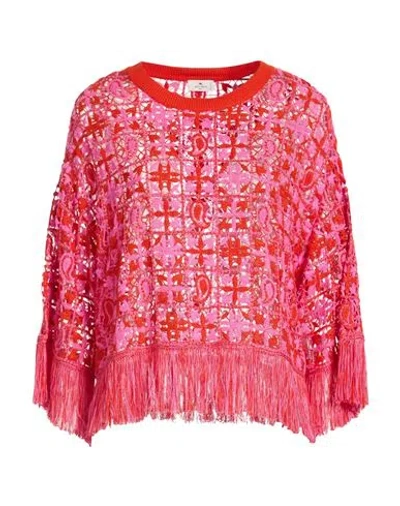 Etro Woman Sweater Red Size 8 Viscose