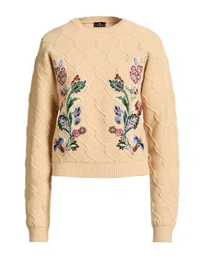 Etro Woman Sweater Sand Size 4 Wool, Cashmere In Neutral