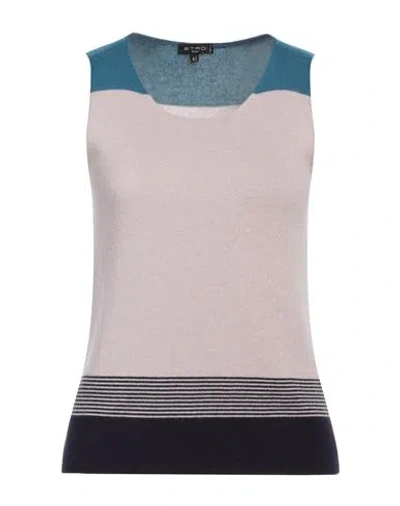 Etro Woman Sweater Taupe Size 8 Cashmere, Viscose, Wool, Polyamide In Grey