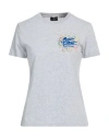 Etro Woman T-shirt Grey Size M Cotton In Multi