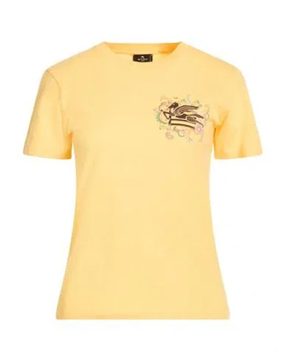 Etro Woman T-shirt Marigold Size L Cotton In Yellow