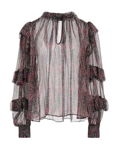 Etro Woman Top Black Size 6 Silk