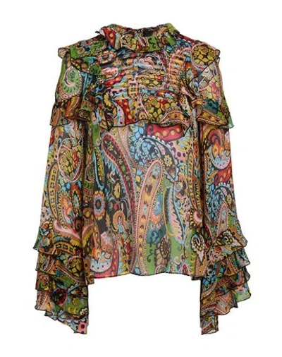 Etro Woman Top Black Size 8 Silk