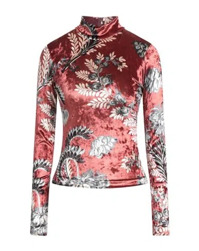 Etro Woman Top Brick Size 0 Polyester, Elastane In Burgundy