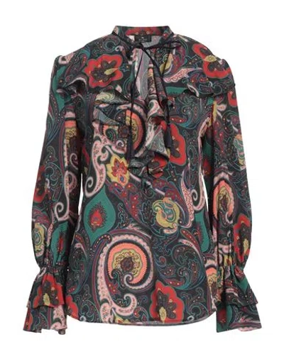 Etro Woman Top Brick Size 12 Silk, Viscose, Cotton In Red