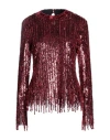 Etro Woman Top Brick Size 4 Viscose, Wool, Silk In Red