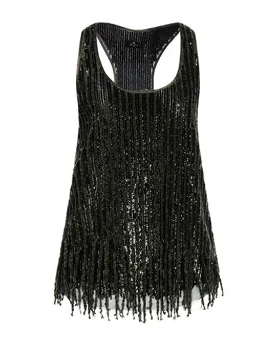 Etro Woman Top Dark Green Size S Viscose, Wool