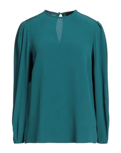 Etro Woman Top Deep Teal Size 12 Silk In Green