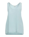 Etro Woman Top Light Blue Size 12 Silk