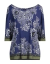 Etro Floral-print Contrasting-trim Blouse In Purple