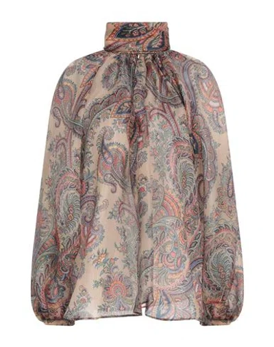 Etro Woman Top Sand Size 4 Polyester In Beige