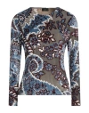 Etro Woman Top Slate Blue Size 8 Viscose, Polyamide, Elastane