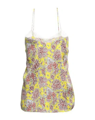 Etro Woman Top Yellow Size 10 Silk, Viscose, Nylon