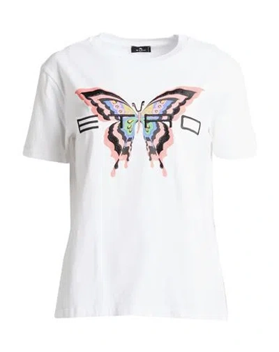 Etro Woman T-shirt White Size L Cotton