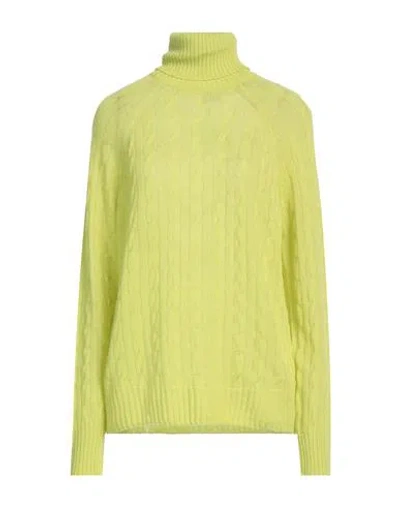 Etro Woman Turtleneck Acid Green Size 6 Cashmere
