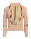 Etro Woman Turtleneck Camel Size 10 Wool, Viscose, Polyamide In Beige