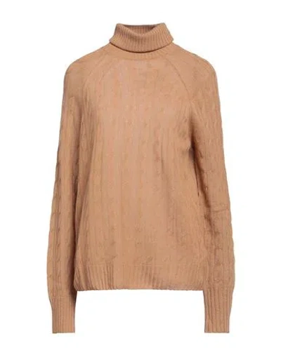 Etro Woman Turtleneck Camel Size 8 Cashmere In Brown
