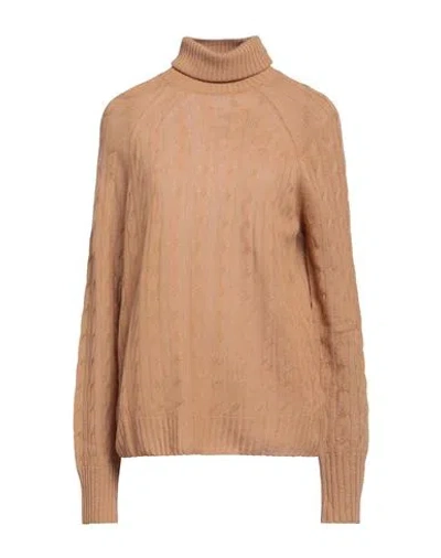 Etro Woman Turtleneck Camel Size 8 Cashmere In Beige