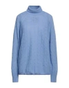 Etro Woman Turtleneck Light Blue Size 8 Cashmere