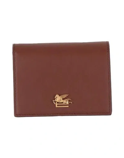 Etro Woman Wallet Brown Size - Calfskin In Brown