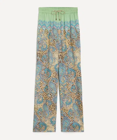 Etro Women's Animal Paisley Print Trousers In Multi