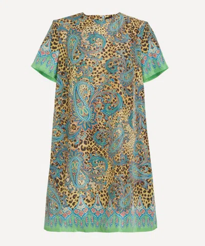 Etro Women's Animal Paisley Silk Mini Tunic Dress In Multi