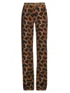 Etro Bootcut Jeans In Bull Denim With Animal Motif In Multi