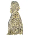 Etro Baroque Pattern Jacquard Scarf In Gray