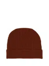 Etro Beanie Hat With Logo In Brown