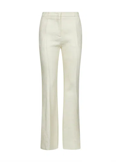 Etro Women Beige Paisley Jacquard Viscose Flare Trousers