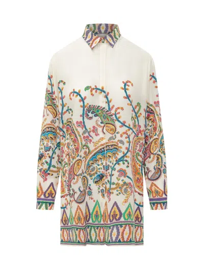 Etro Beige Regular Paisley Shirt In Multi