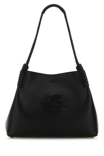 Etro Women Black Leather Small Libra Shopping Bag