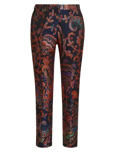 Etro Women's Bristol Paisley Brocade Trousers In Multi