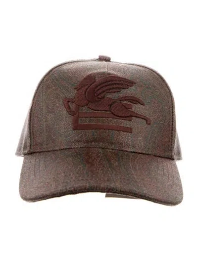 Pre-owned Etro Women's Canvas Baseball Cap W/ Tags W/tags In Brown
