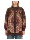 Etro Cardigan Con Motivo Jacquard In Brown