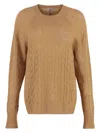 Etro Cashmere Crew-neck Sweater In Camel