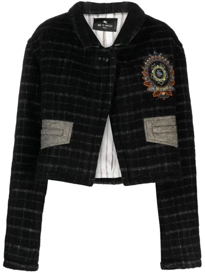 ETRO ETRO WOMEN'S CHECKED CROP JACKET