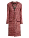 Etro Checked Cotton And Wool-blend Coat In Burgundy