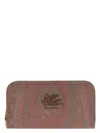 Etro Coated Canvas Wallet In Burgundy